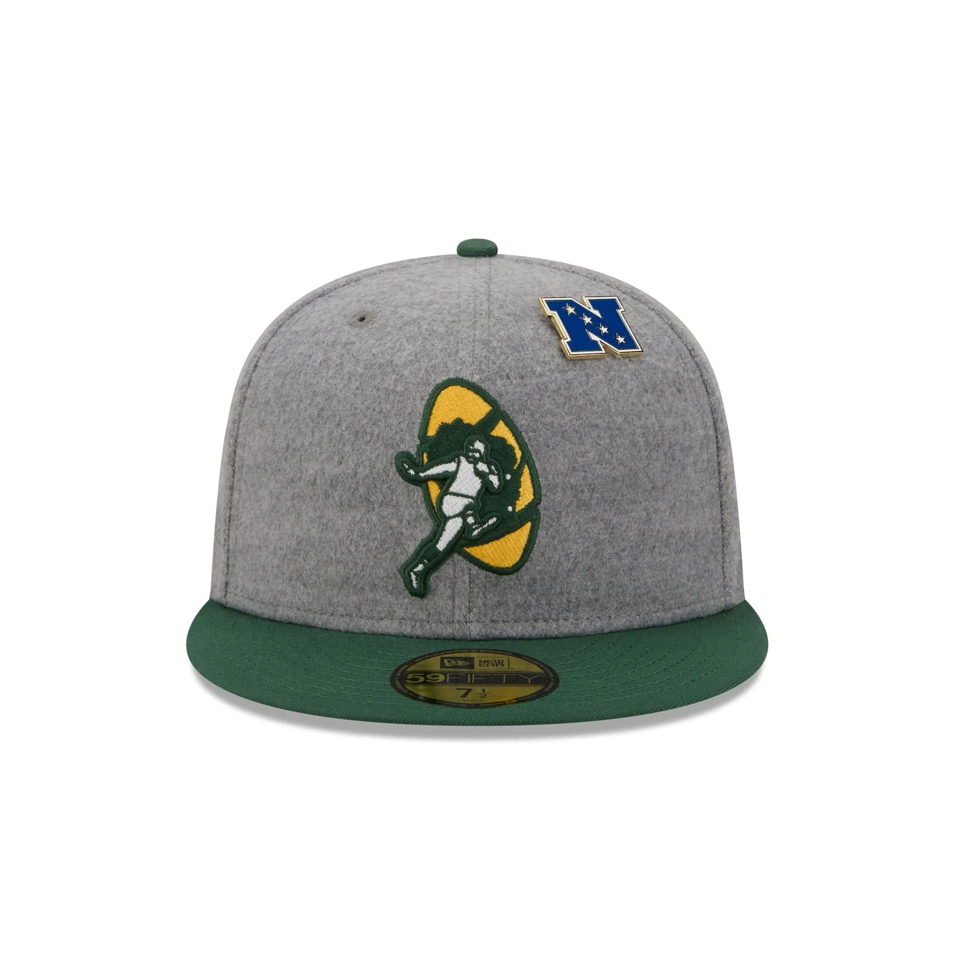 Green Bay Packers Heather Gray Wool 59FIFTY Fitted Hat sold by New Era product image thumbnail 2