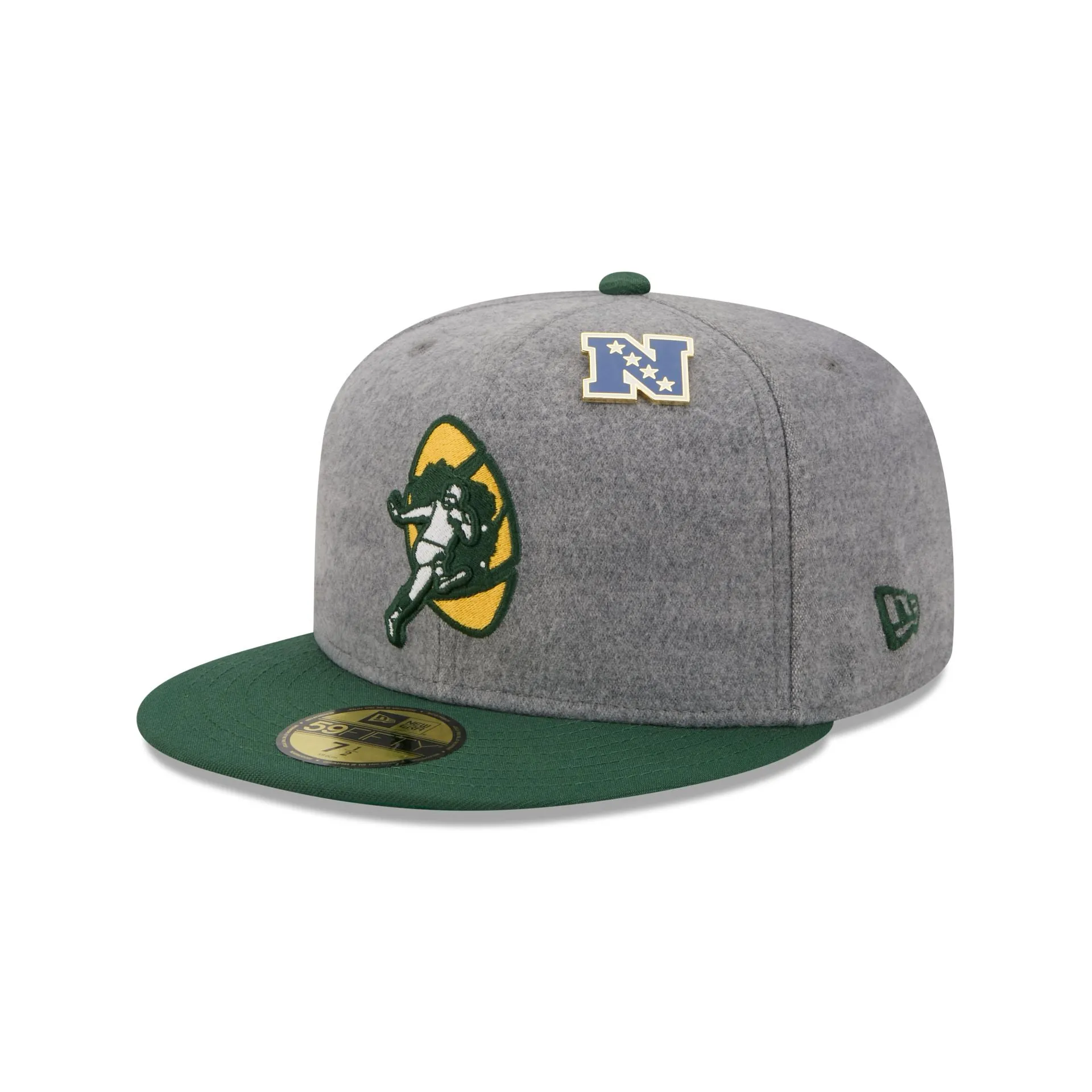 Green Bay Packers Heather Gray Wool 59FIFTY Fitted Hat sold by New Era product image thumbnail 3