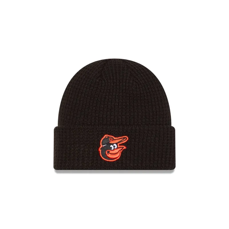 Baltimore Orioles Waffle Stitch Knit Beanie Hat sold by New Era