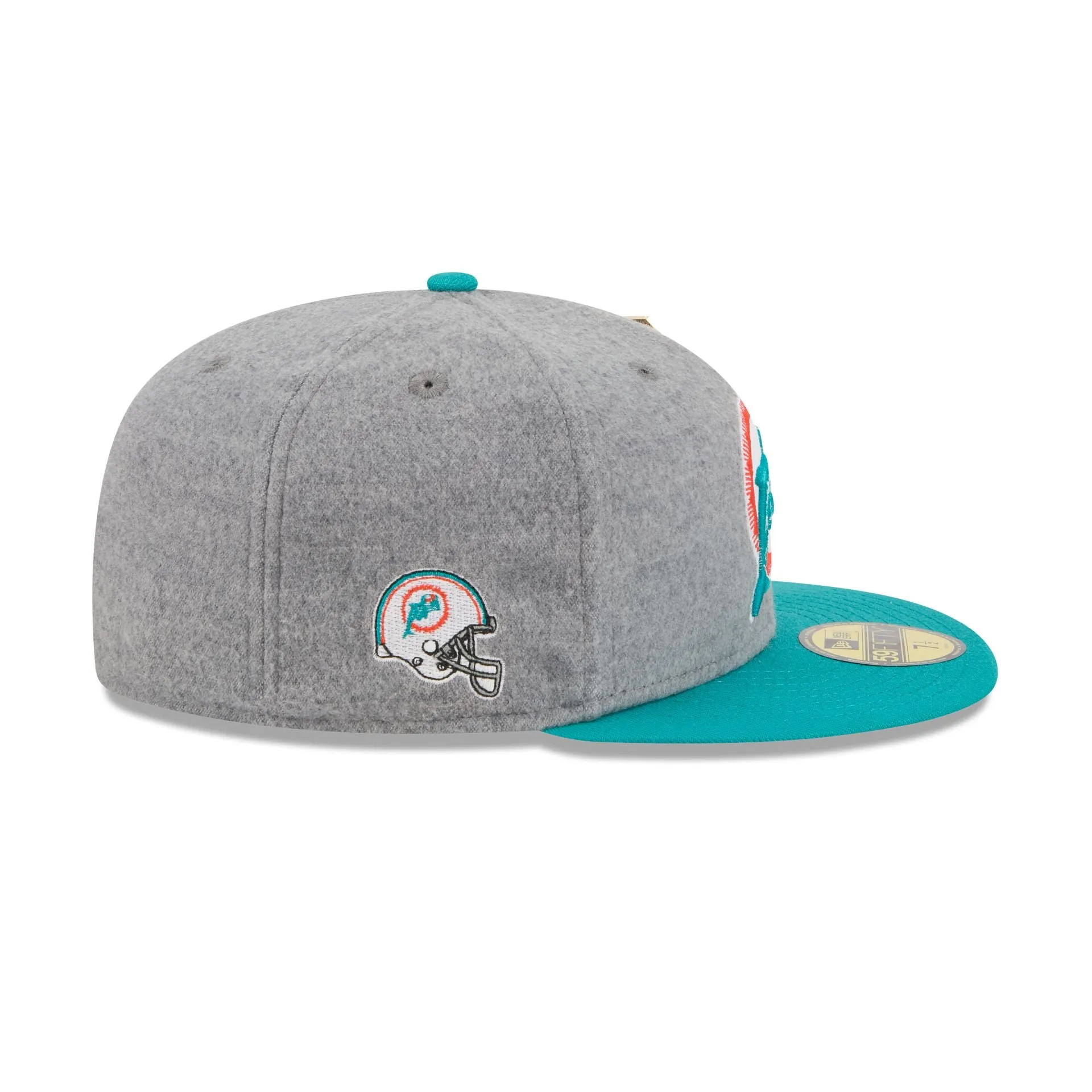 Miami Dolphins Heather Gray Wool 59FIFTY Fitted Hat sold by New Era product image thumbnail 4