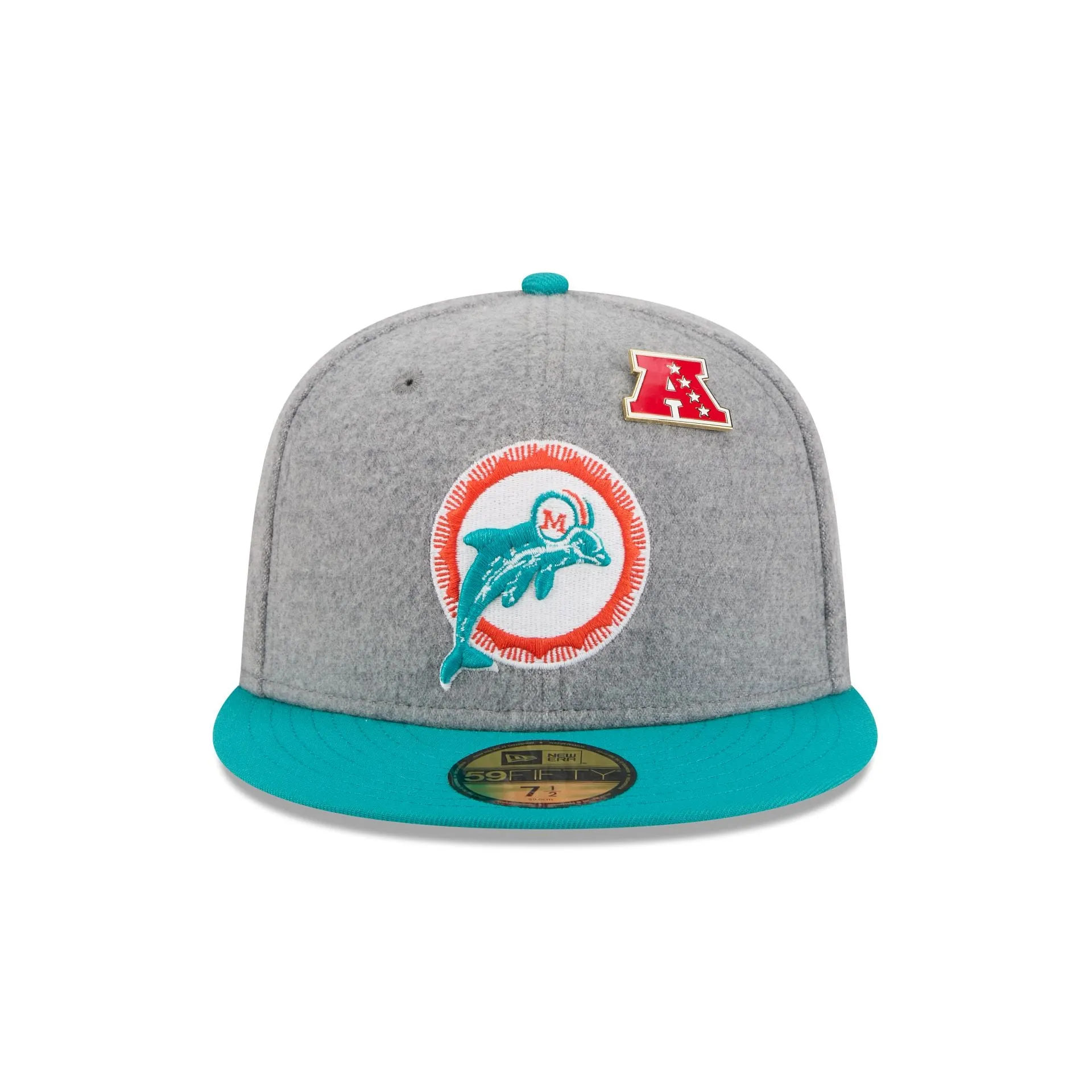 Miami Dolphins Heather Gray Wool 59FIFTY Fitted Hat sold by New Era product image thumbnail 2