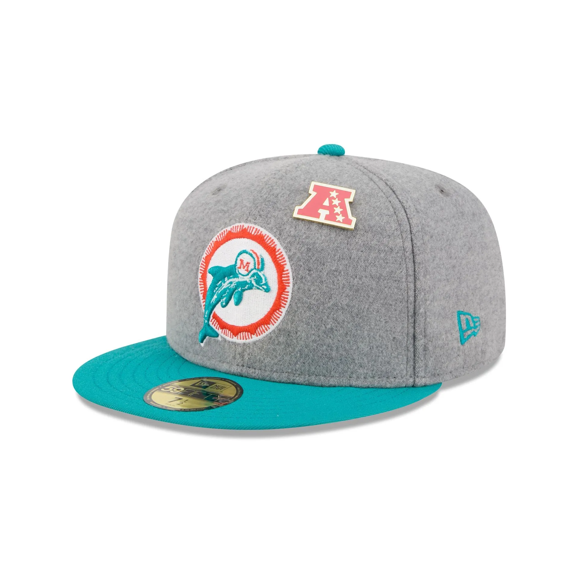 Miami Dolphins Heather Gray Wool 59FIFTY Fitted Hat sold by New Era product image thumbnail 3