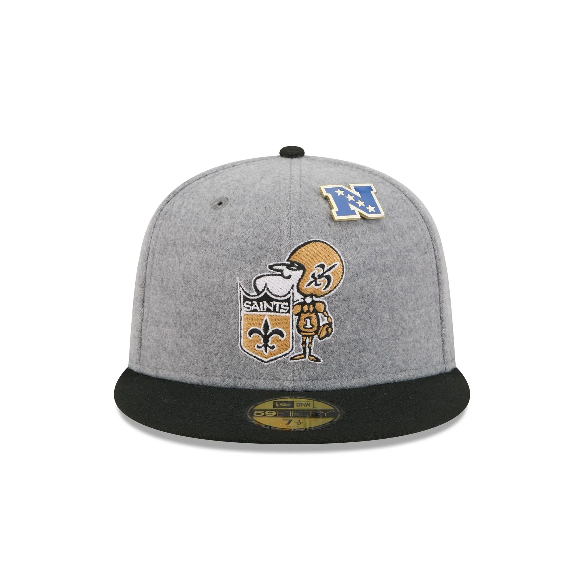 New Orleans Saints Heather Gray Wool 59FIFTY Fitted Hat sold by New Era product image thumbnail 2