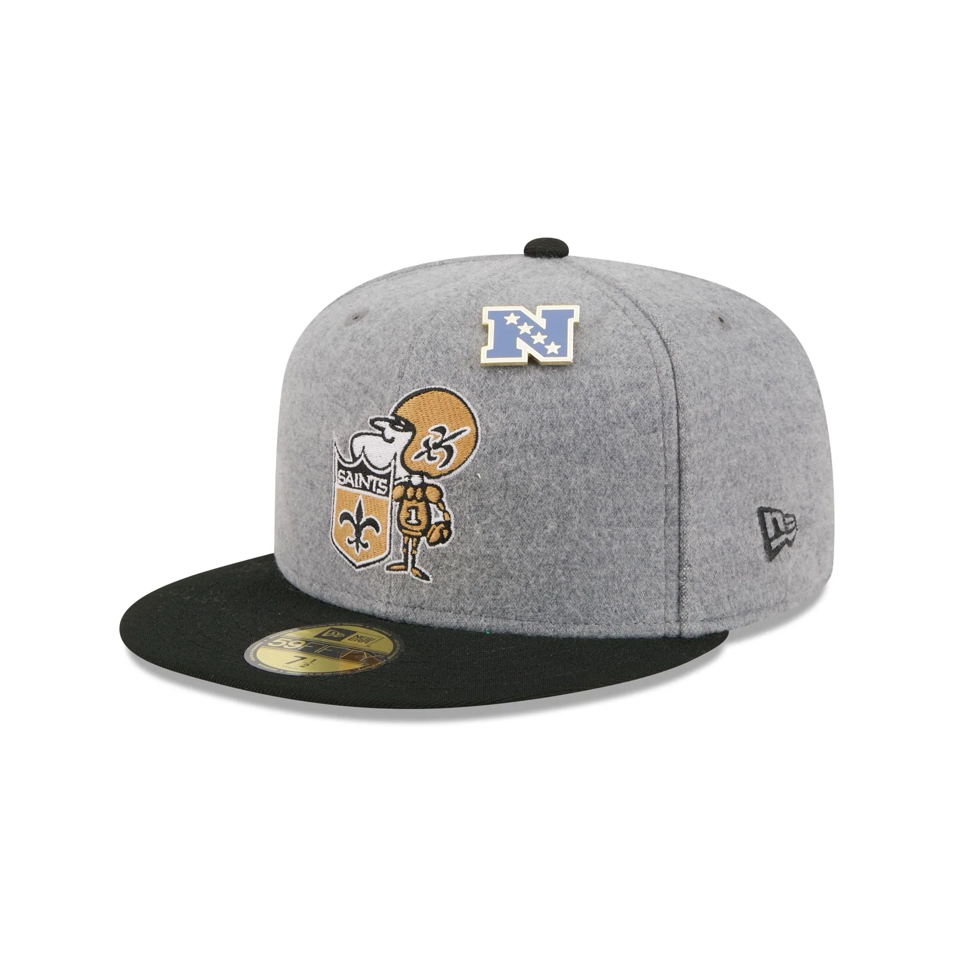 New Orleans Saints Heather Gray Wool 59FIFTY Fitted Hat sold by New Era product image thumbnail 3