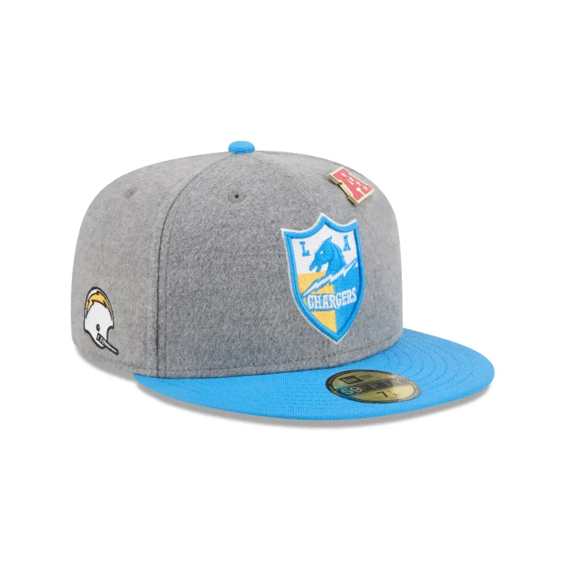 Los Angeles Chargers Heather Gray Wool 59FIFTY Fitted Hat sold by New Era