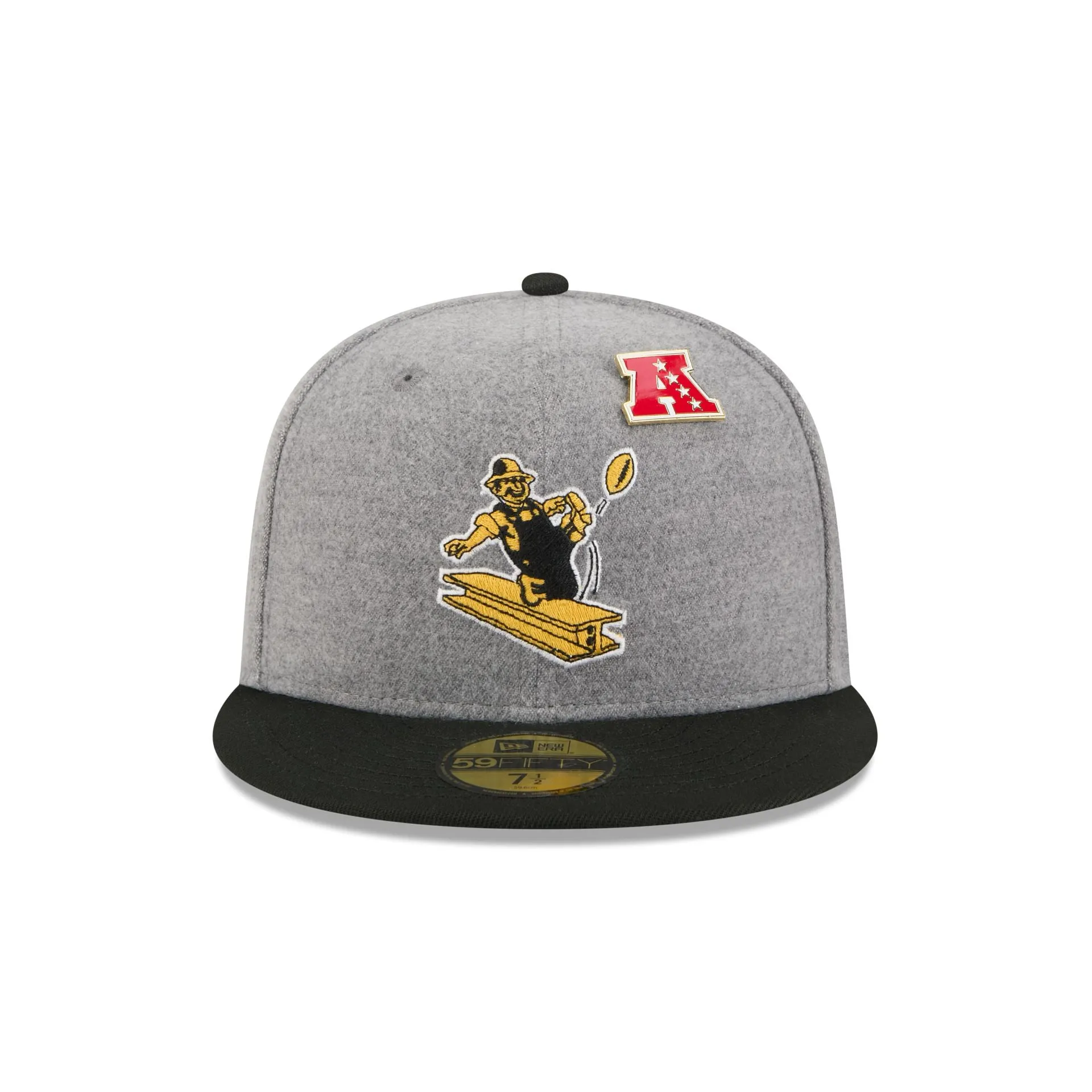 Pittsburgh Steelers Heather Gray Wool 59FIFTY Fitted Hat sold by New Era product image thumbnail 2