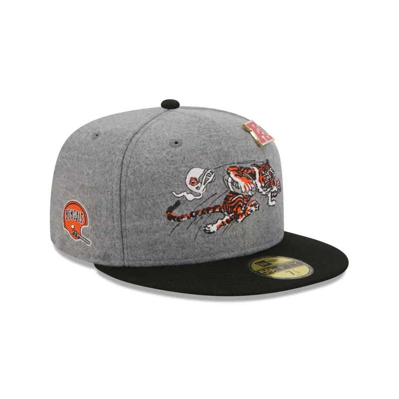Cincinnati Bengals Heather Gray Wool 59FIFTY Fitted Hat sold by New Era