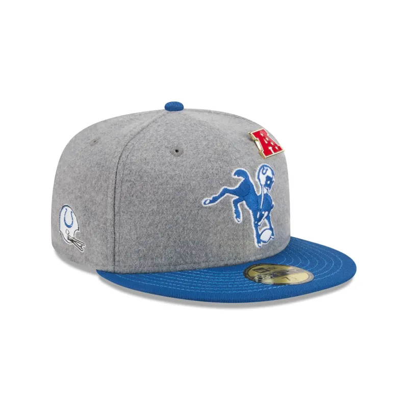 Indianapolis Colts Heather Gray Wool 59FIFTY Fitted Hat sold by New Era