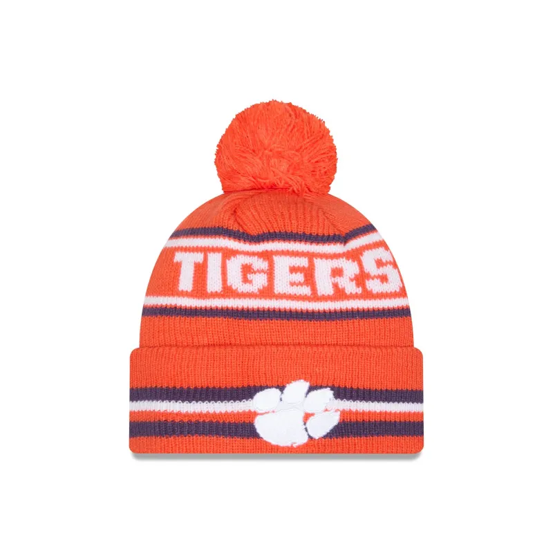 Clemson Tigers Classic Pom Knit Hat sold by New Era