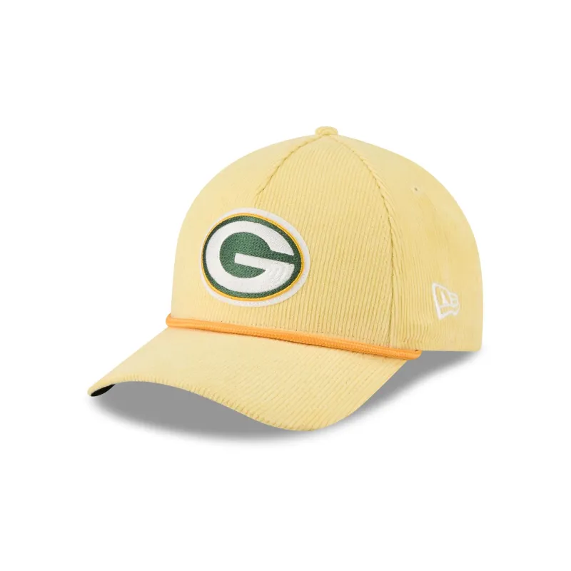 Green Bay Packers Corduroy 9FORTY M-Crown A-Frame Snapback Hat sold by New Era