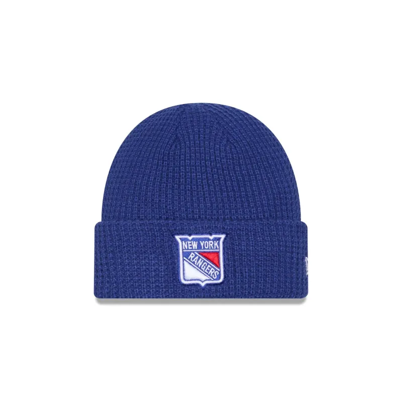 New York Rangers Waffle Stitch Knit Beanie Hat sold by New Era