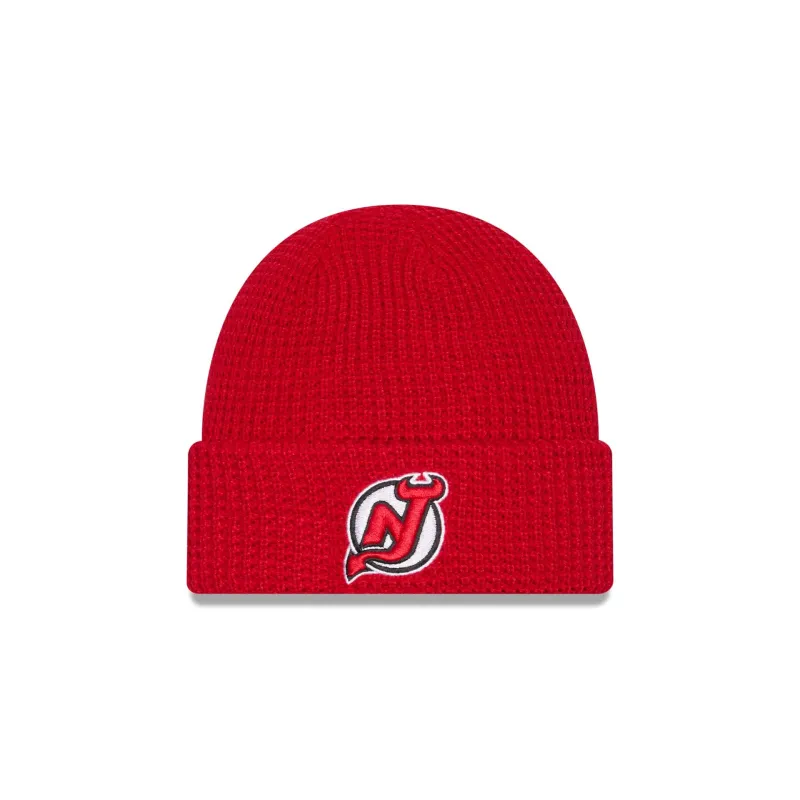 New Jersey Devils Waffle Stitch Knit Beanie Hat sold by New Era