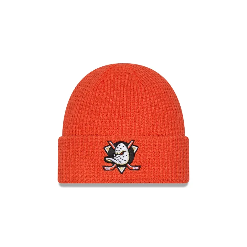 Anaheim Ducks Waffle Stitch Knit Beanie Hat sold by New Era