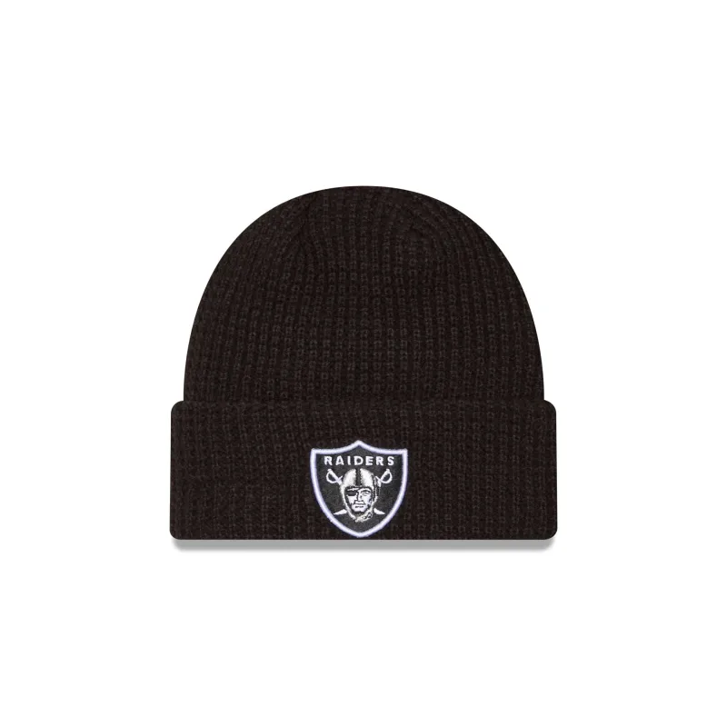 Las Vegas Raiders Waffle Stitch Knit Beanie Hat sold by New Era