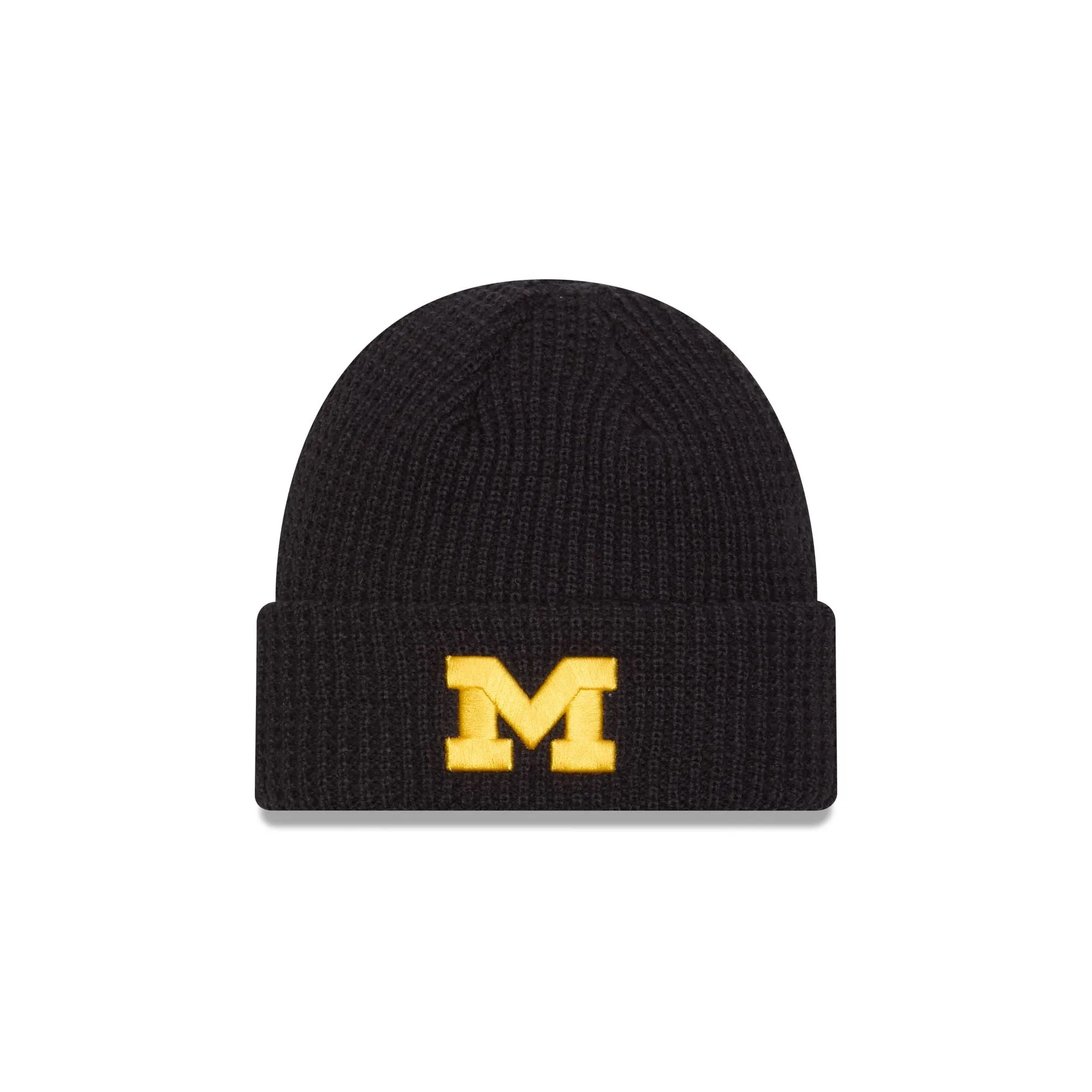 Michigan Wolverines Waffle Stitch Knit Beanie Hat sold by New Era