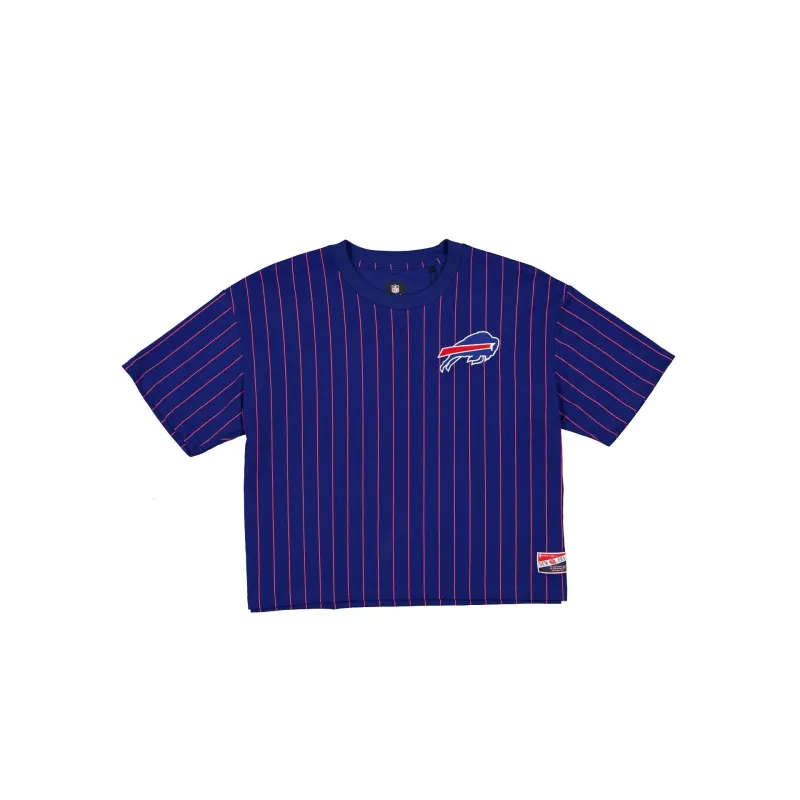 Buffalo Bills Throwback Women's Cropped Pinstripe T-Shirt sold by New Era