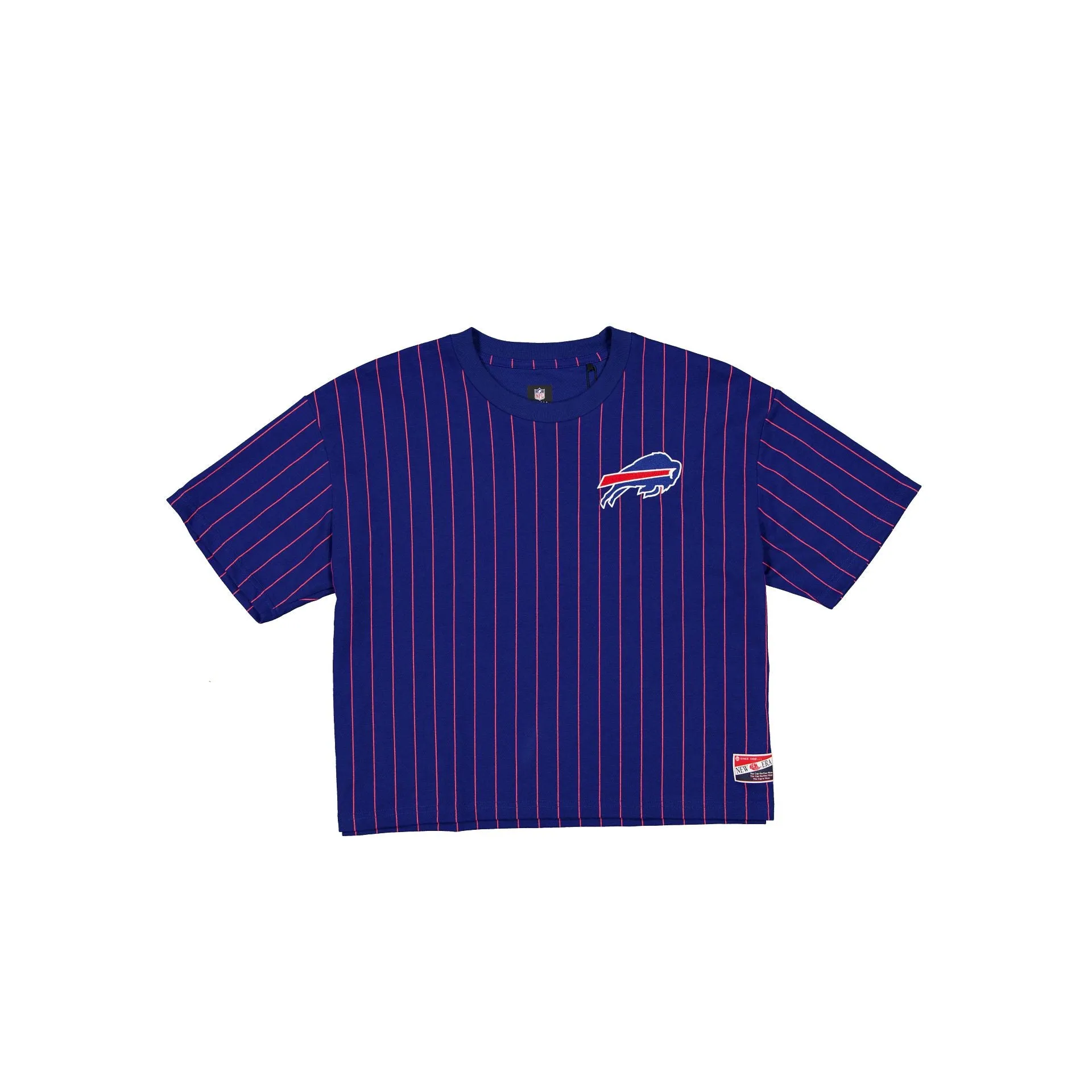 Buffalo Bills Throwback Women's Cropped Pinstripe T-Shirt sold by New Era