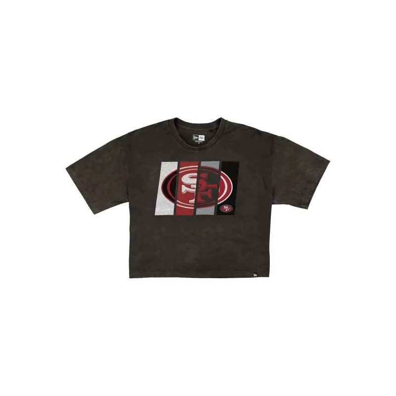 San Francisco 49ers Sport Night Black Cropped Women's T-Shirt sold by New Era