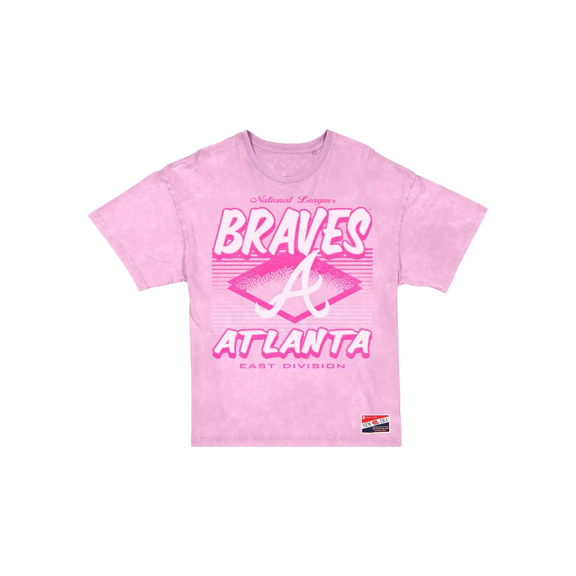 Atlanta Braves Throwback Women's Pink T-Shirt sold by New Era