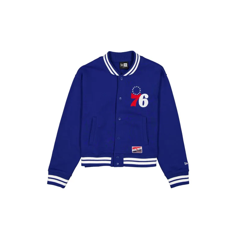 Philadelphia 76ers Throwback Women's Snap Front Jacket sold by New Era
