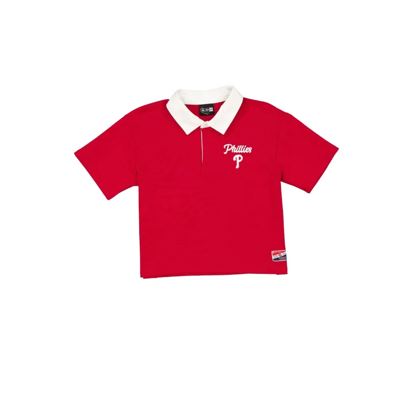 Philadelphia Phillies Throwback Women's Cropped Polo sold by New Era