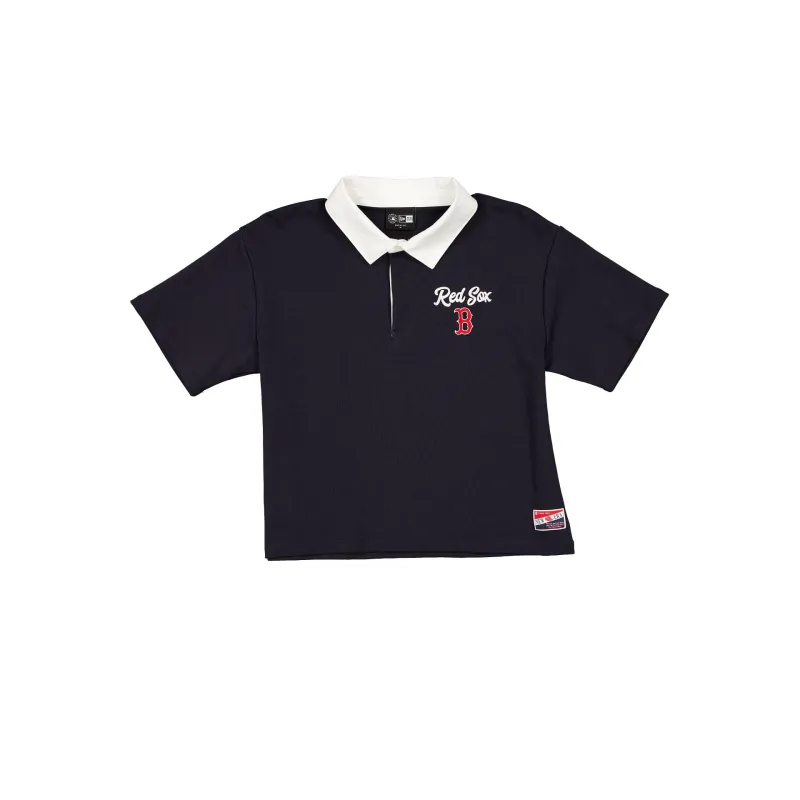 Boston Red Sox Throwback Women's Cropped Polo sold by New Era