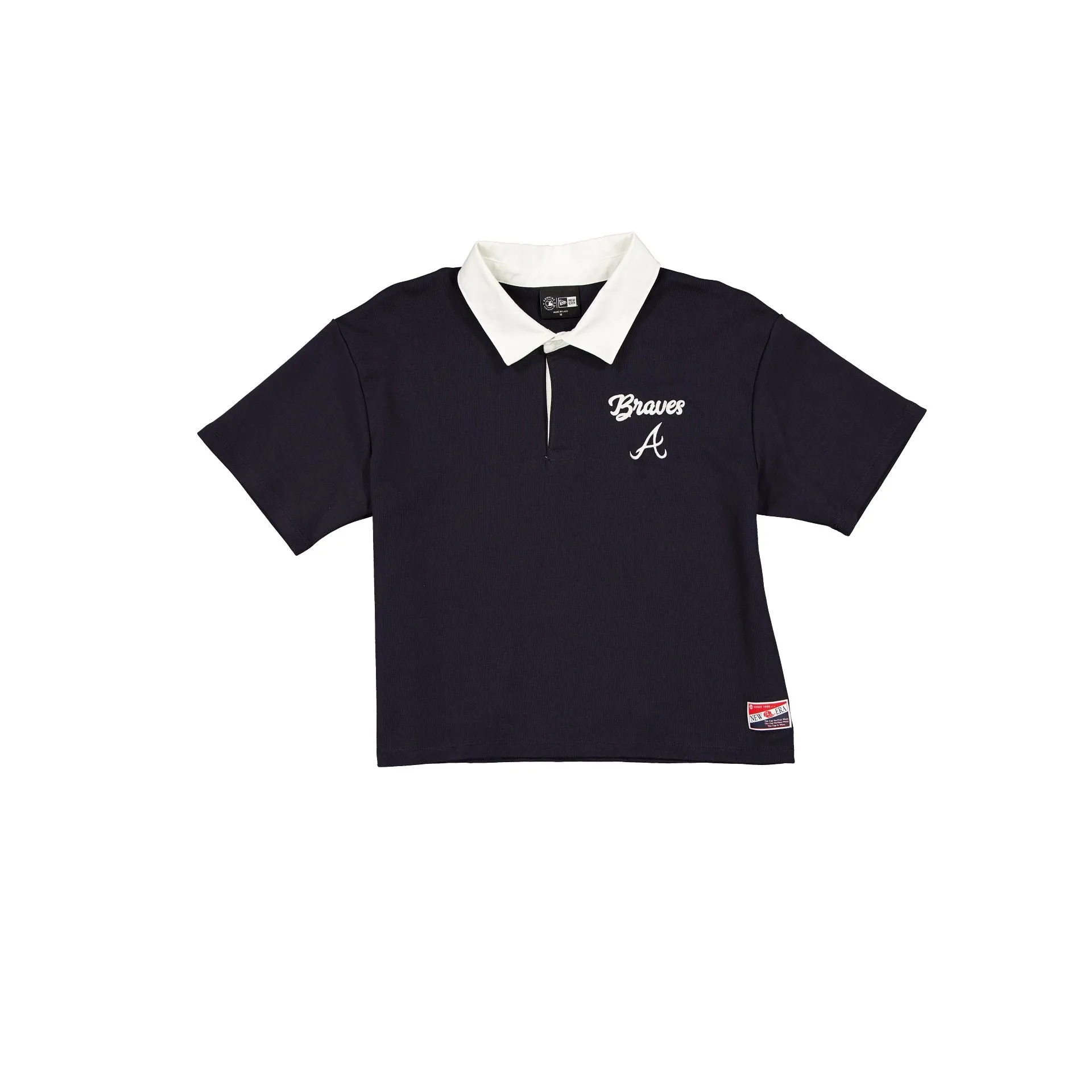 Atlanta Braves Throwback Women's Cropped Polo sold by New Era