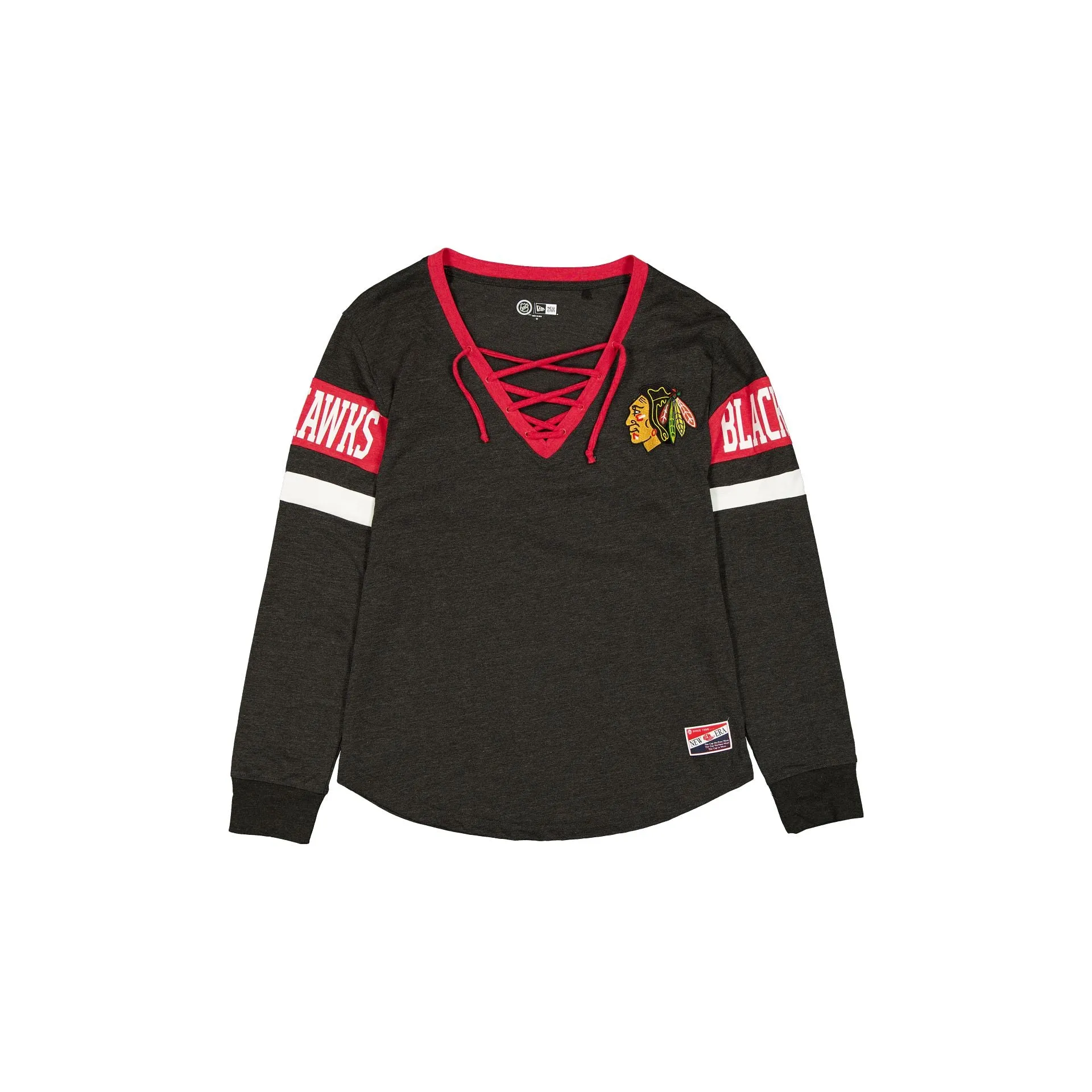 Chicago Blackhawks Throwback Women's V-Neck Long-Sleeve T-Shirt sold by New Era