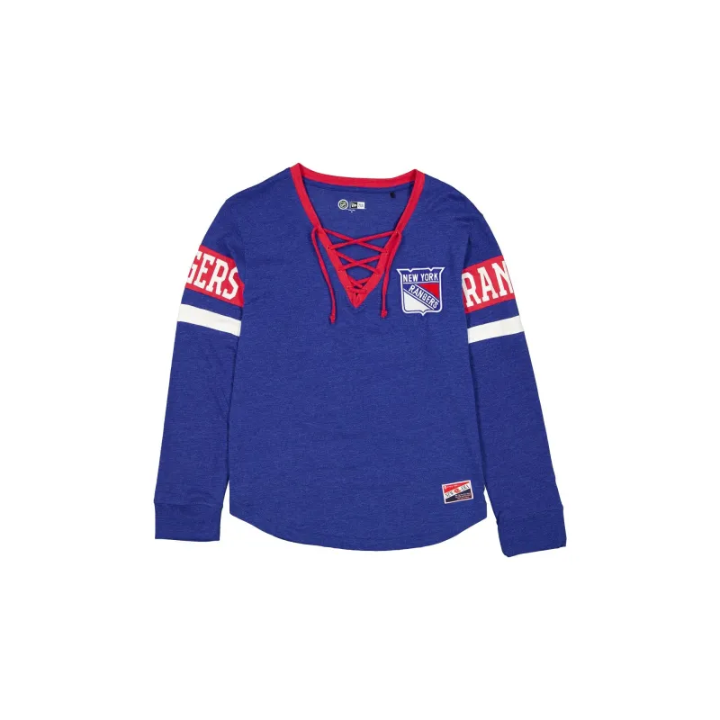 New York Rangers Throwback Women's V-Neck Long-Sleeve T-Shirt sold by New Era