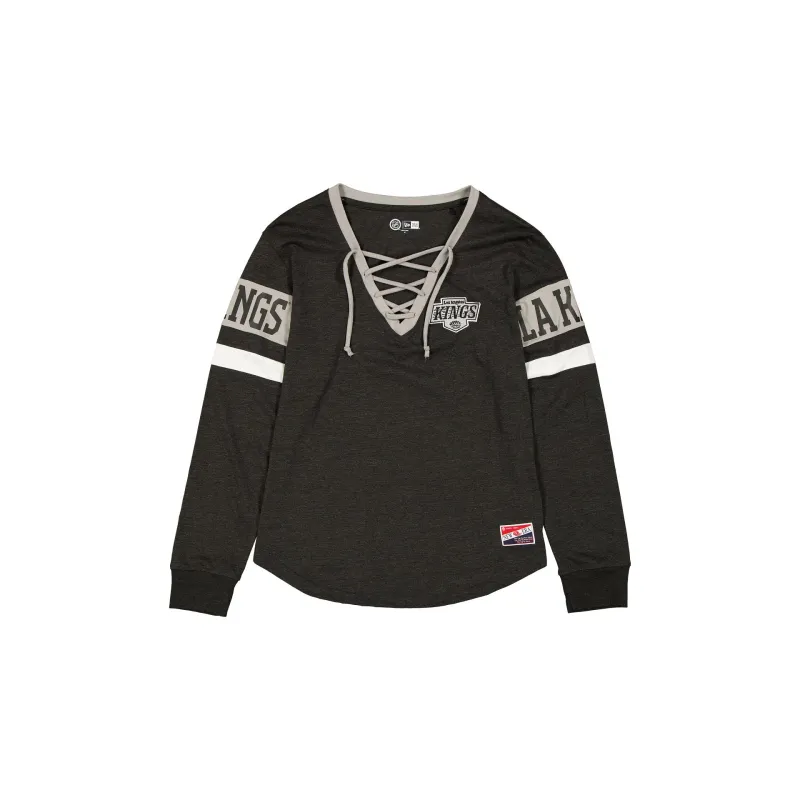 Los Angeles Kings Throwback Women's V-Neck Long-Sleeve T-Shirt sold by New Era
