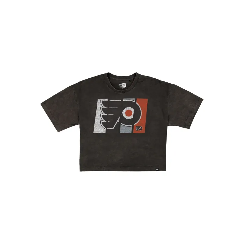 Philadelphia Flyers Sport Night Black Cropped Women's T-Shirt sold by New Era