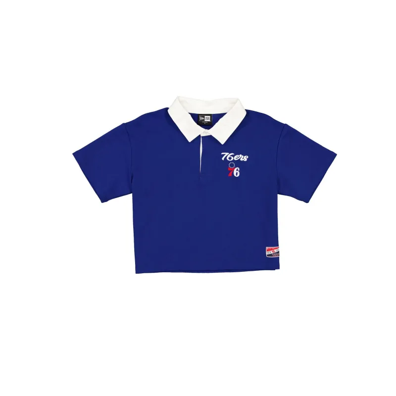 Philadelphia 76ers Throwback Women's Cropped Polo sold by New Era