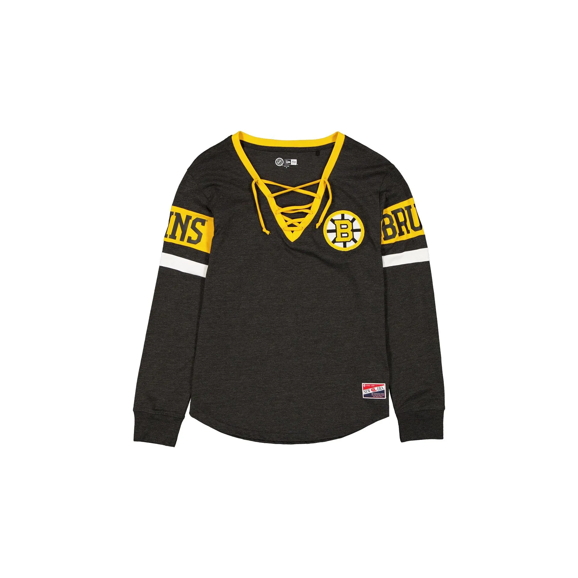 Boston Bruins Throwback Women's V-Neck Long-Sleeve T-Shirt sold by New Era