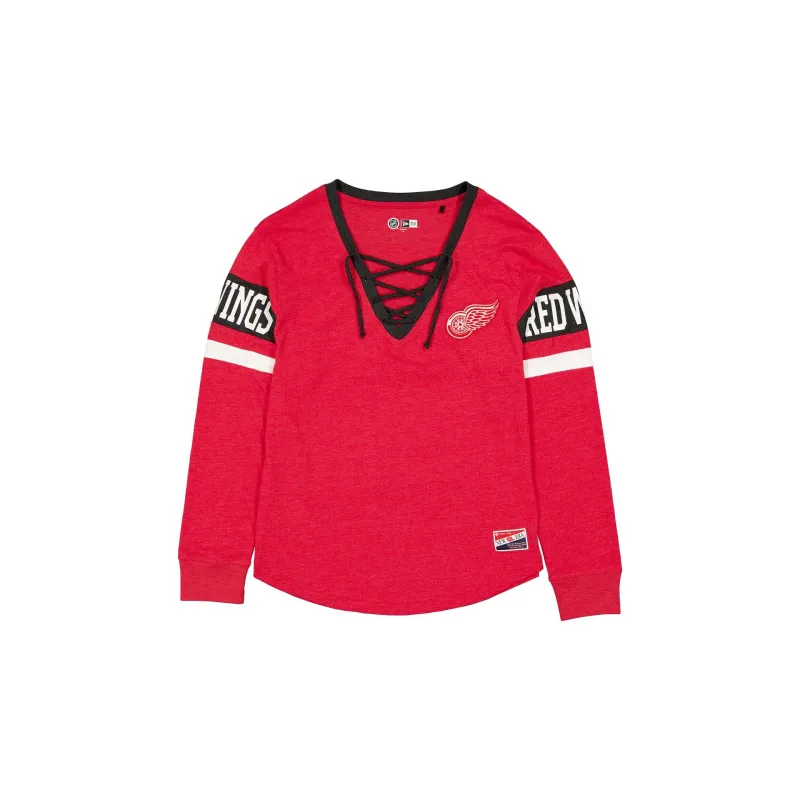 Detroit Red Wings Throwback Women's V-Neck Long-Sleeve T-Shirt sold by New Era