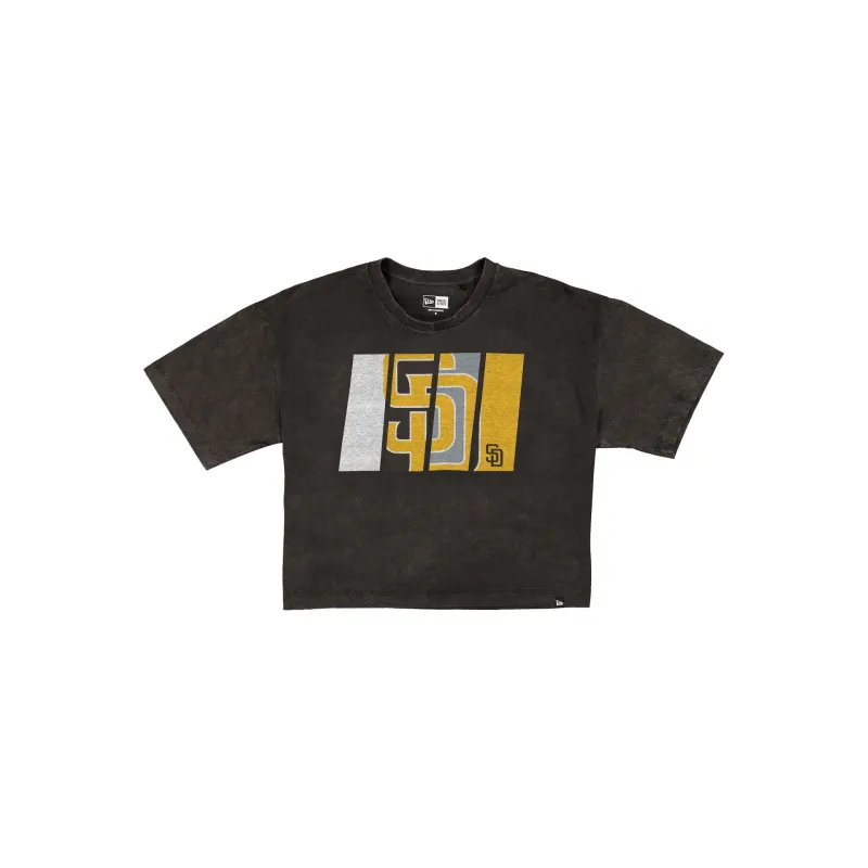 San Diego Padres Sport Night Black Cropped Women's T-Shirt sold by New Era