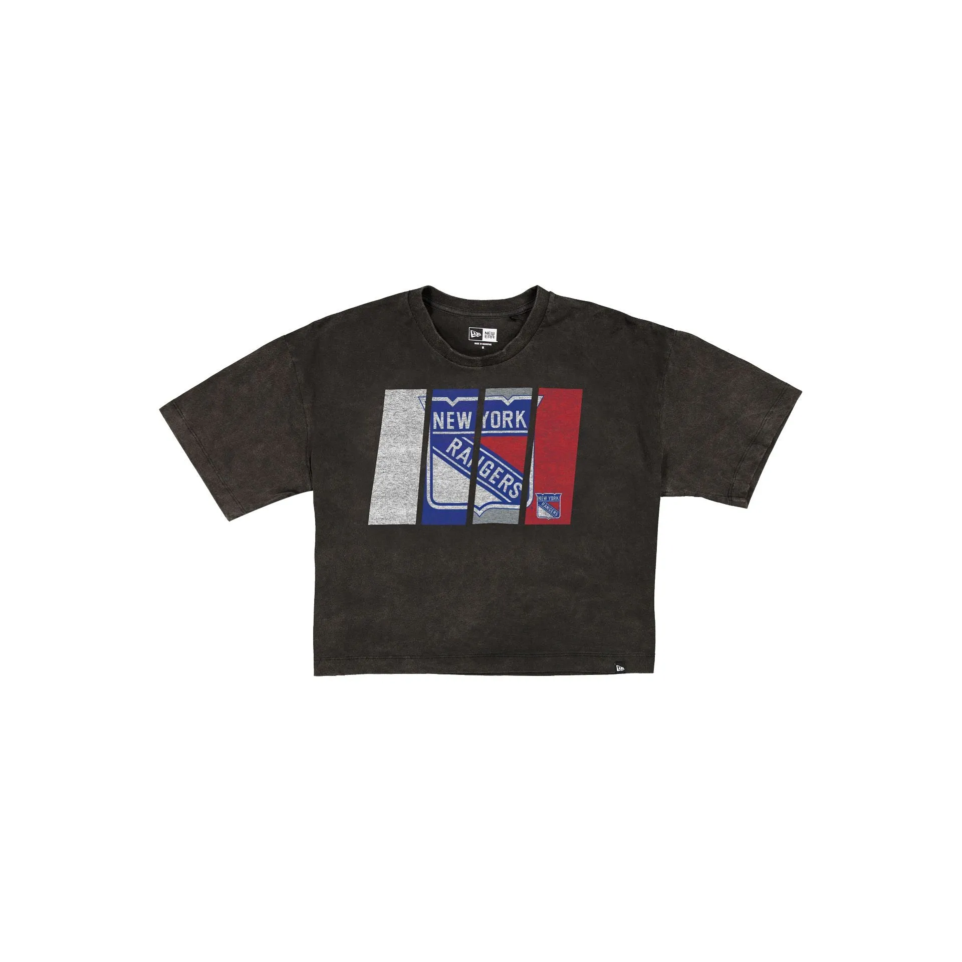 New York Rangers Sport Night Black Cropped Women's T-Shirt sold by New Era