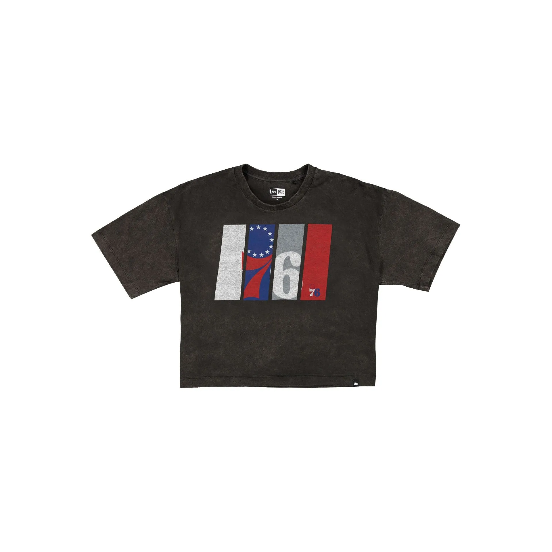 Philadelphia 76ers Sport Night Black Cropped Women's T-Shirt sold by New Era