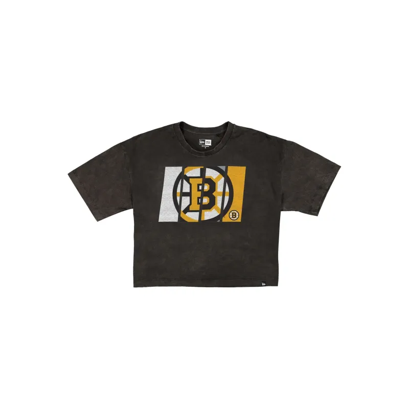 Boston Bruins Sport Night Black Cropped Women's T-Shirt sold by New Era