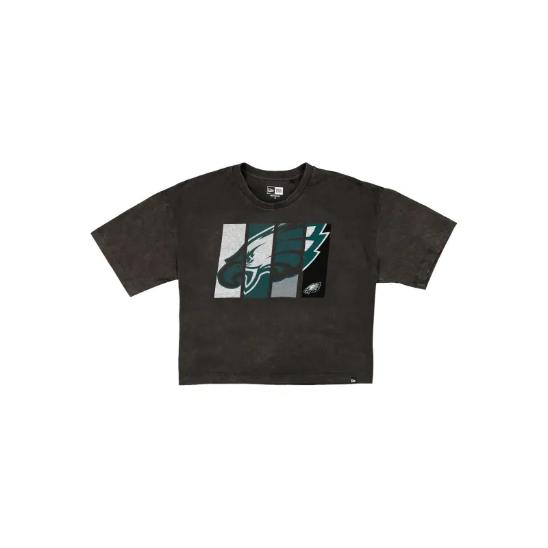 Philadelphia Eagles Sport Night Black Cropped Women's T-Shirt sold by New Era