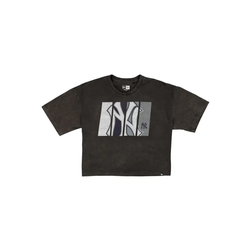 New York Yankees Sport Night Black Cropped Women's T-Shirt sold by New Era