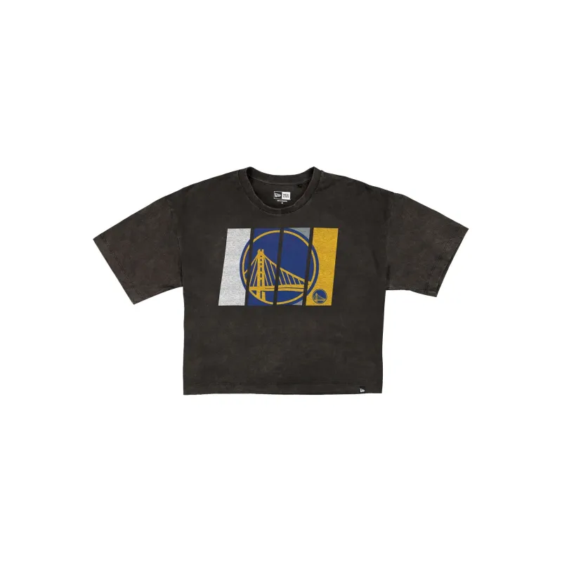 Golden State Warriors Sport Night Black Cropped Women's T-Shirt sold by New Era