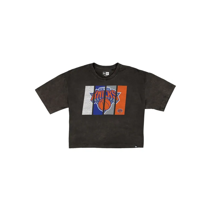 New York Knicks Sport Night Black Cropped Women's T-Shirt sold by New Era