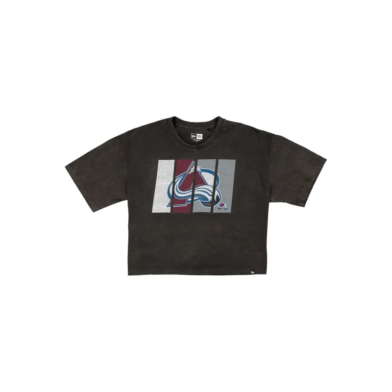 Colorado Avalanche Sport Night Black Cropped Women's T-Shirt sold by New Era