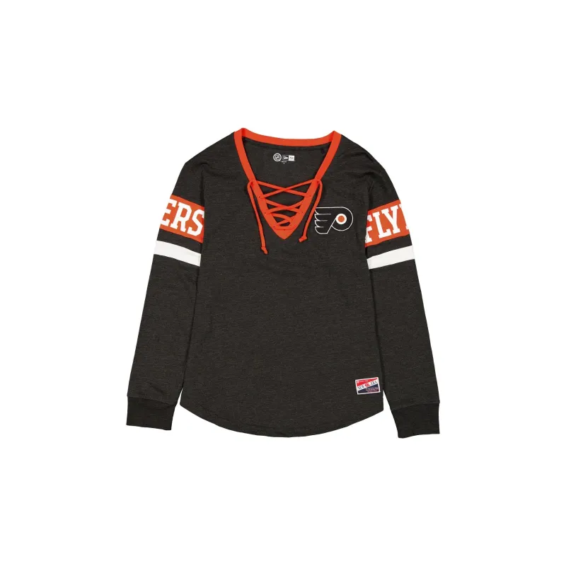 Philadelphia Flyers Throwback Women's V-Neck Long-Sleeve T-Shirt sold by New Era