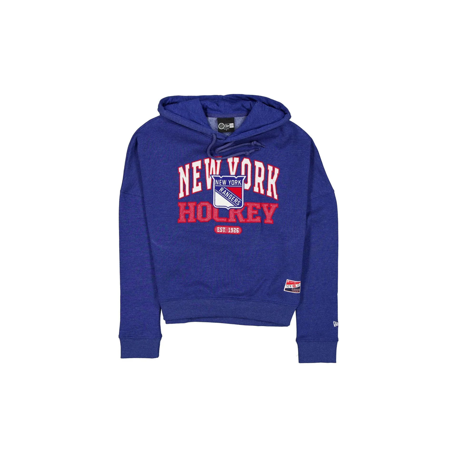 New York Rangers Throwback Women's Glitter Hoodie sold by New Era