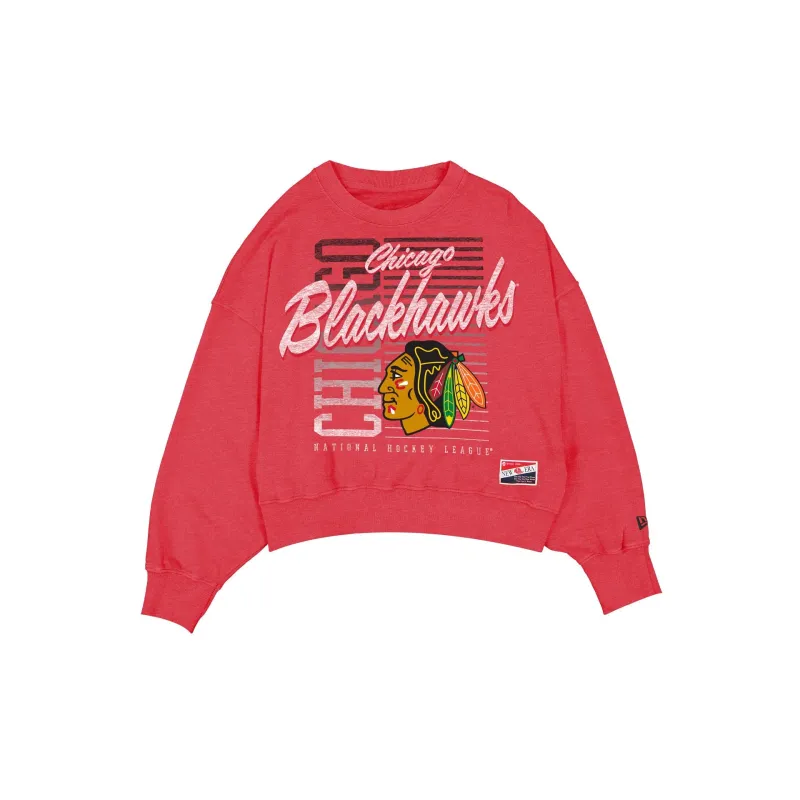 Chicago Blackhawks Throwback Women's Washed Crewneck sold by New Era