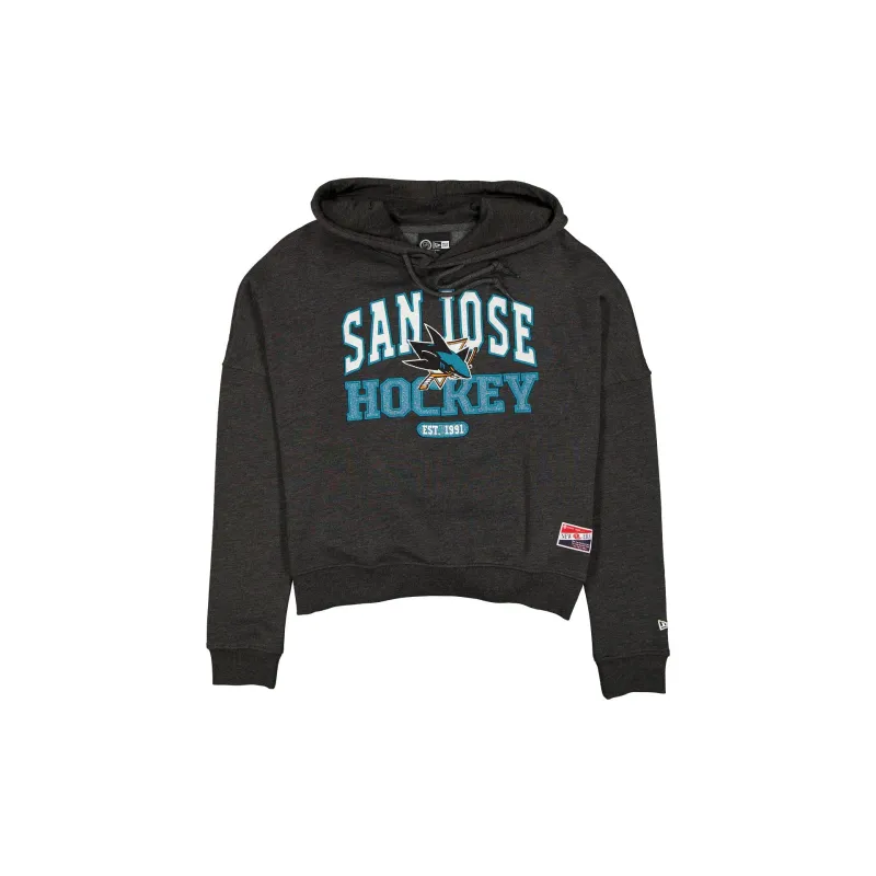 San Jose Sharks Throwback Women's Glitter Hoodie sold by New Era