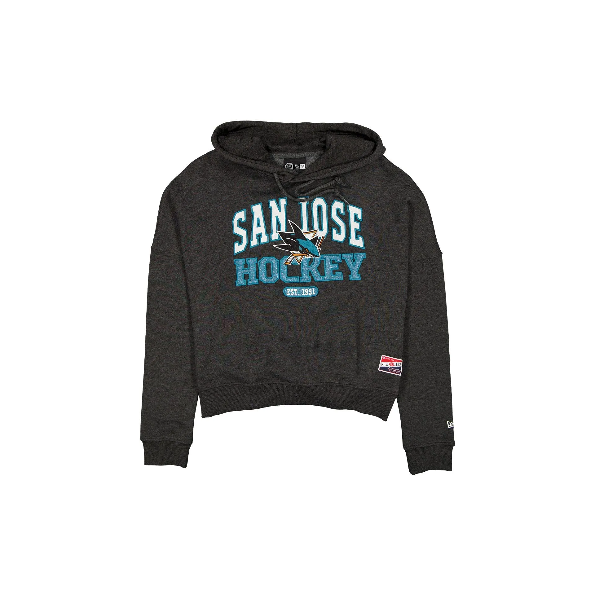 San Jose Sharks Throwback Women's Glitter Hoodie sold by New Era