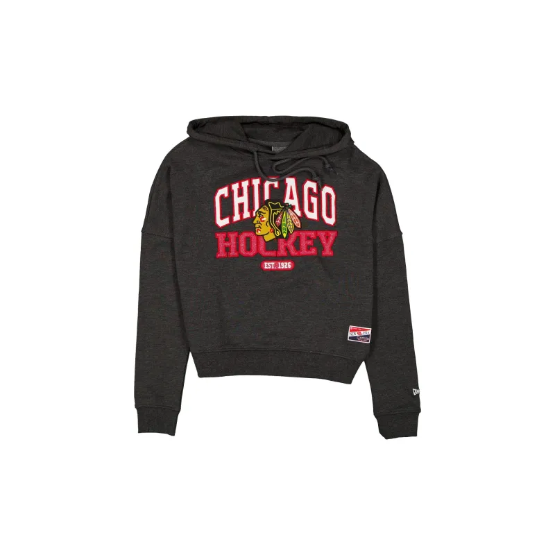 Chicago Blackhawks Throwback Women's Glitter Hoodie sold by New Era