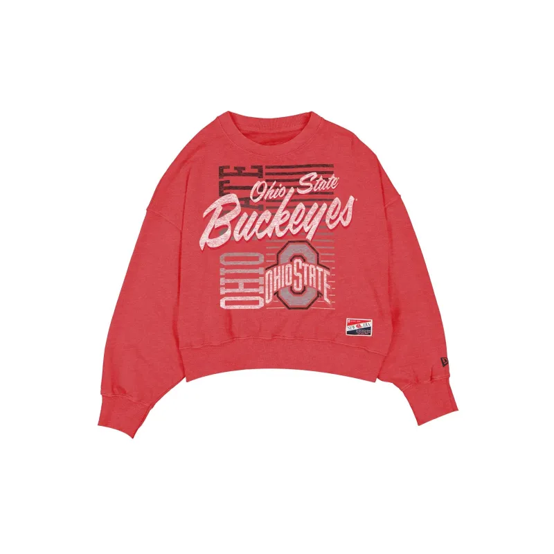 Ohio State Buckeyes Throwback Women's Washed Crewneck sold by New Era